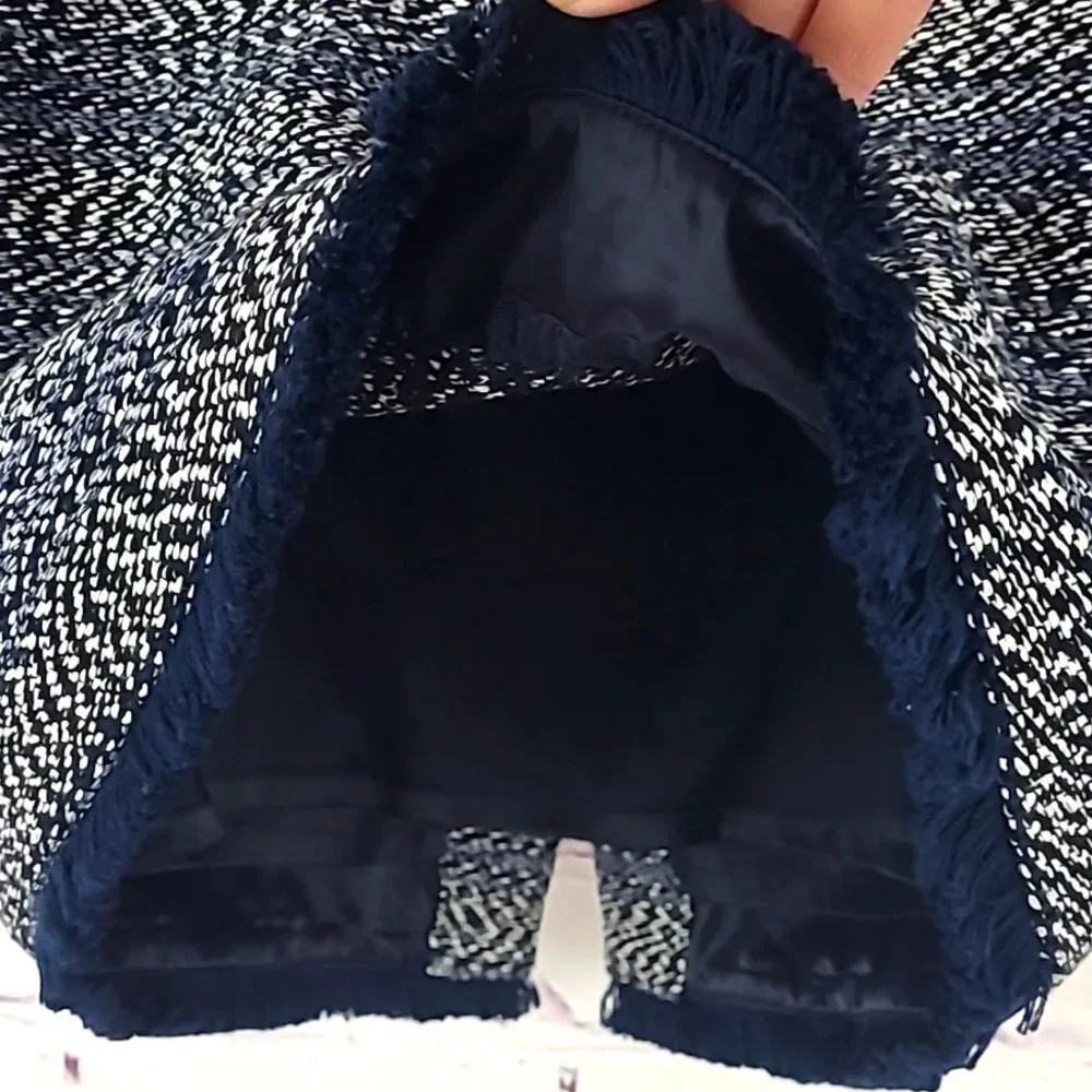 J.Crew Blue White and Black Tweed Skirt. Size 6